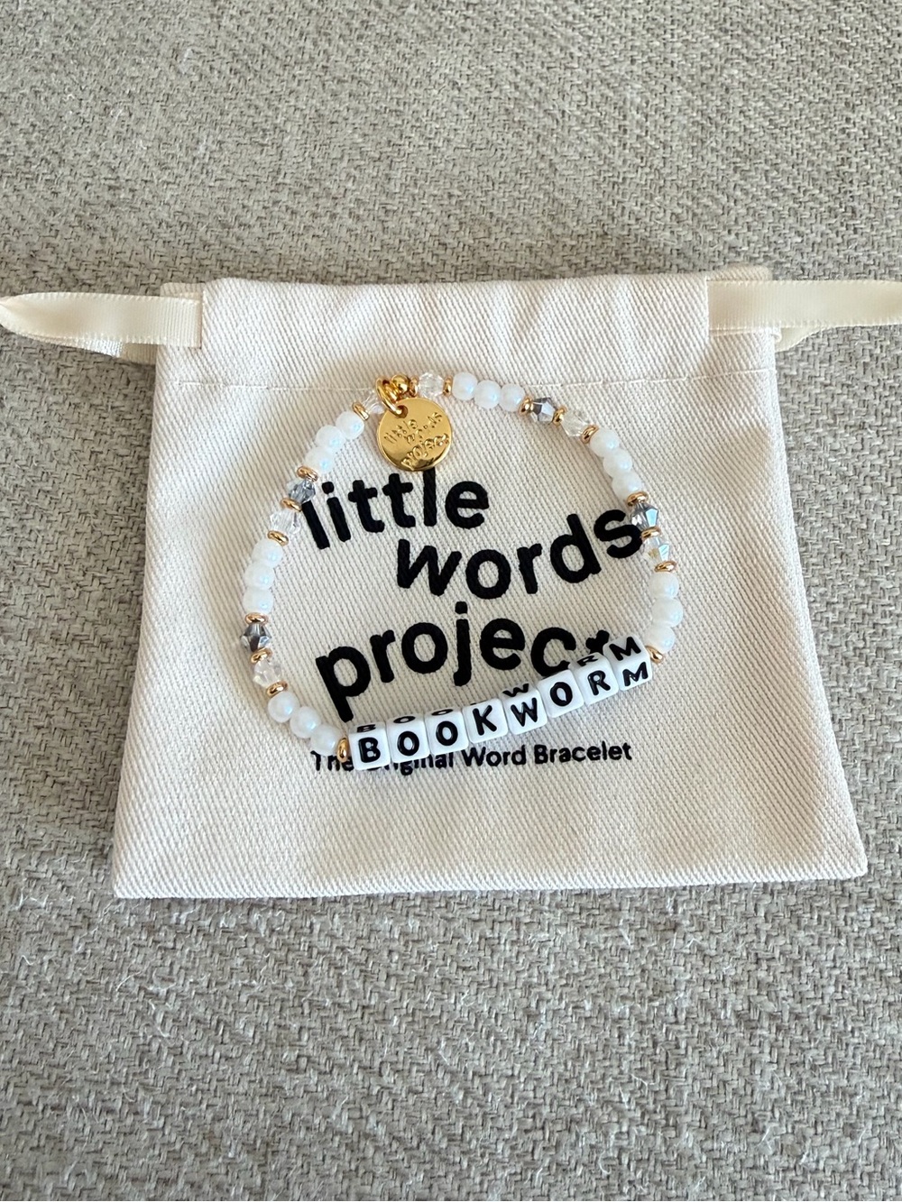 NEW Little Words Project Bookworm Strand of Pearls Bracelet (Size XS)